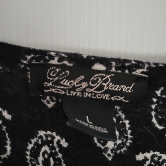 Lucky Brand Black Blouse Large - Picture 2 of 8